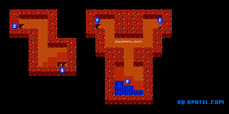 レイクナバ北の洞窟B3 マップ画像：FC版ドラゴンクエスト4 完全攻略