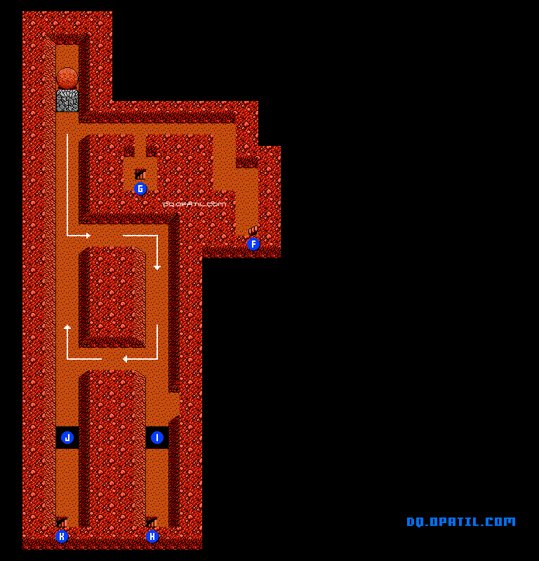 レイクナバ北の洞窟B4 マップ画像：FC版ドラゴンクエスト4 完全攻略