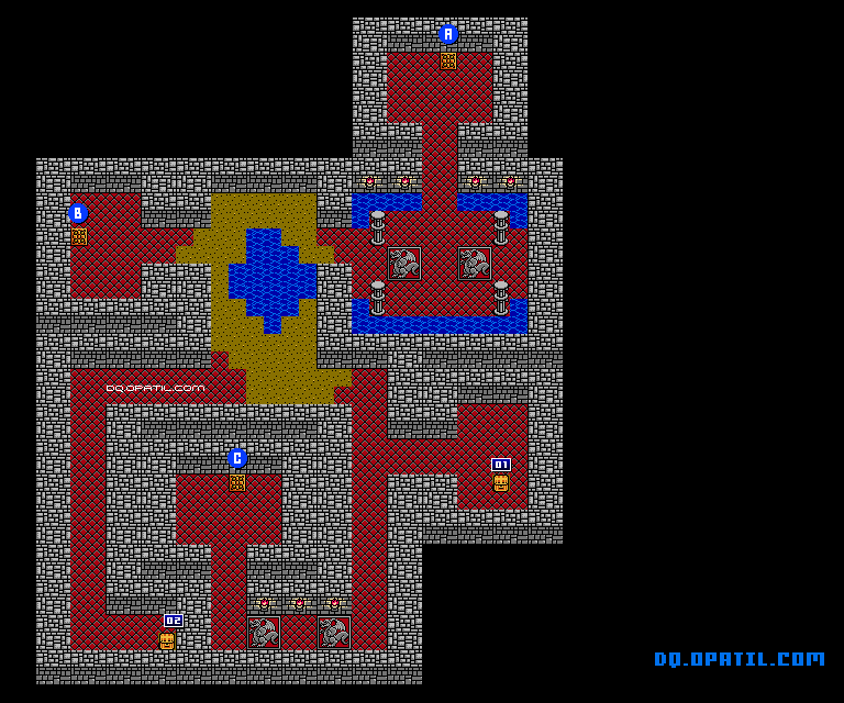 コーミズ西の洞窟B2 マップ画像：FC版ドラゴンクエスト4 完全攻略
