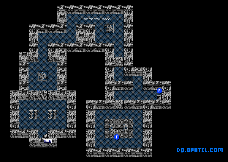 裏切りの洞窟B1 マップ画像：FC版ドラゴンクエスト4 完全攻略