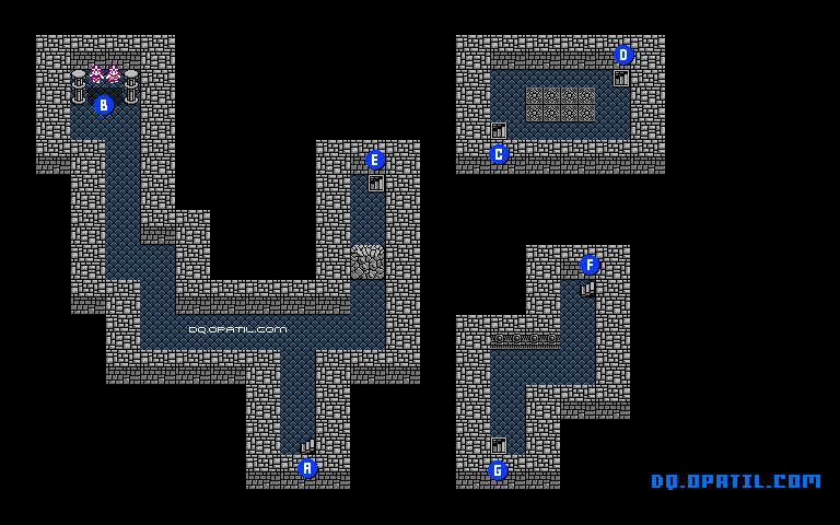 裏切りの洞窟B2 マップ画像：FC版ドラゴンクエスト4 完全攻略