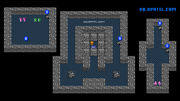 裏切りの洞窟B3 マップ画像：FC版ドラゴンクエスト4 完全攻略