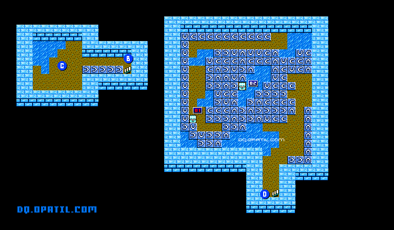 パデキアの洞窟B3 マップ画像：FC版ドラゴンクエスト4 完全攻略