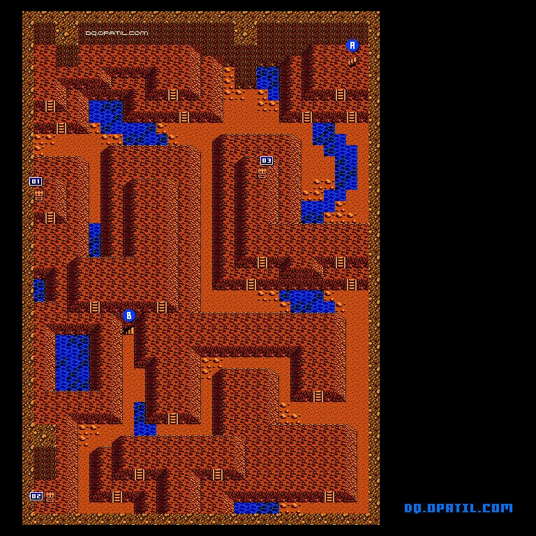 ガーデンブルグ南東の洞窟B2 マップ画像：FC版ドラゴンクエスト4 完全攻略