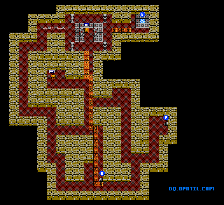 王家の墓B3 マップ画像：FC版ドラゴンクエスト4 完全攻略