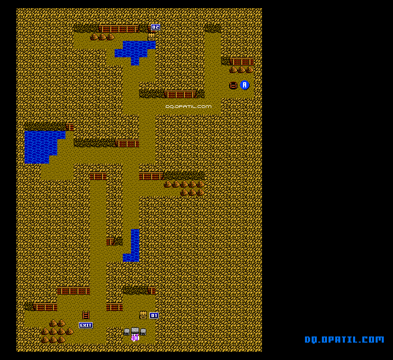 アッテムト鉱山（第5章）B1 マップ画像：FC版ドラゴンクエスト4 完全攻略