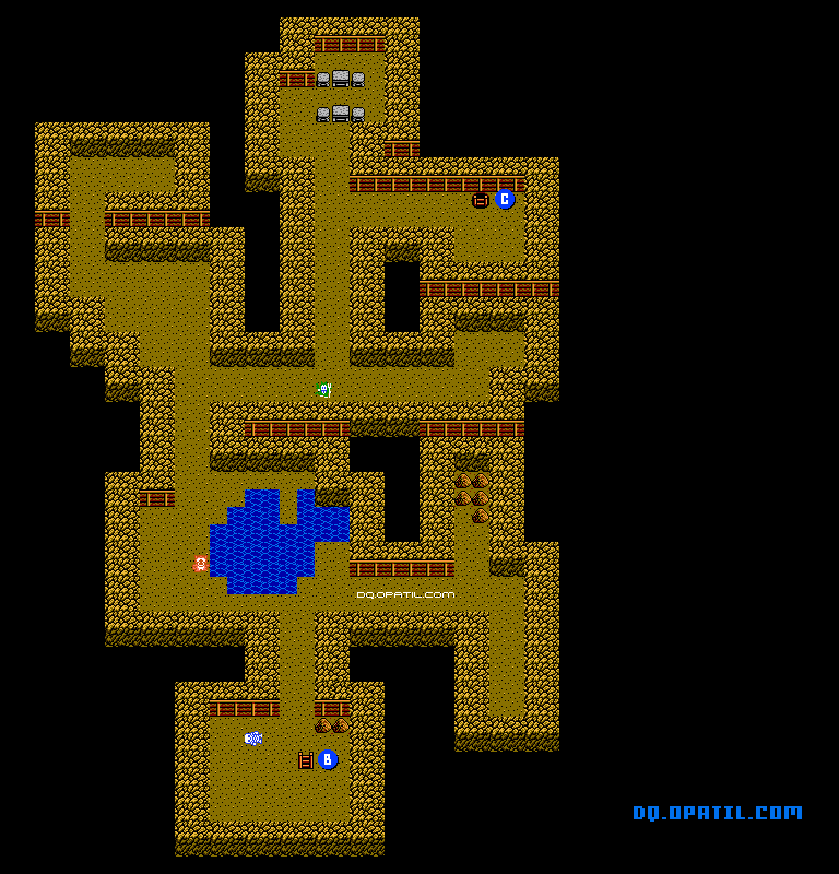 アッテムト鉱山（第5章）B3 マップ画像：FC版ドラゴンクエスト4 完全攻略