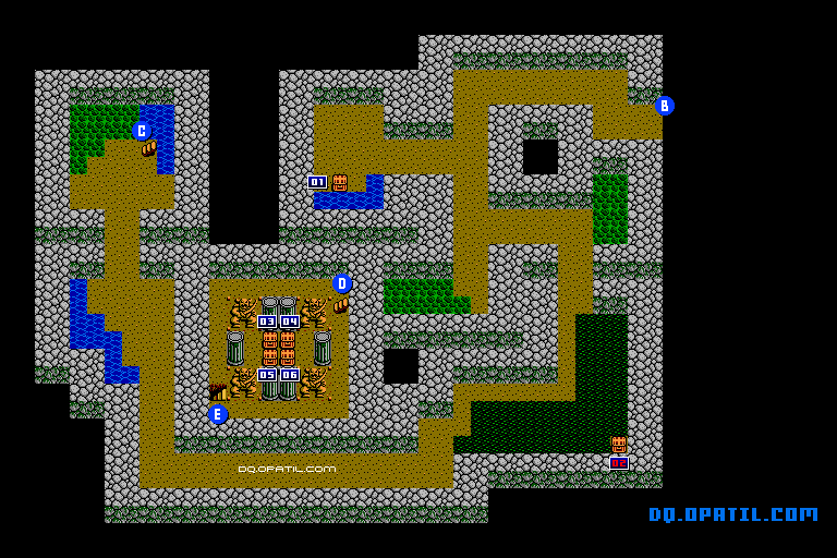 闇の洞窟B3 マップ画像：FC版ドラゴンクエスト4 完全攻略