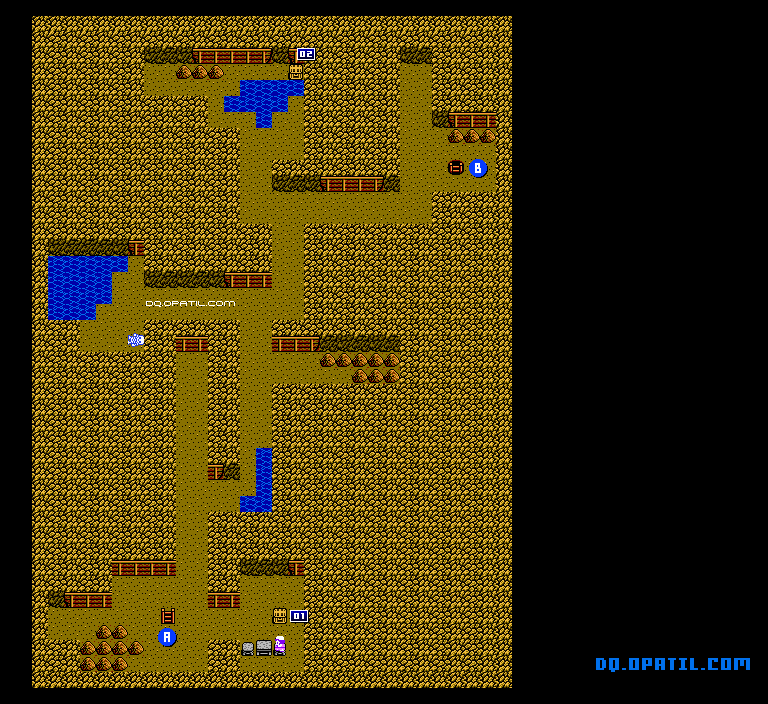 アッテムト鉱山B1（第4章） マップ画像：FC版ドラゴンクエスト4 完全攻略