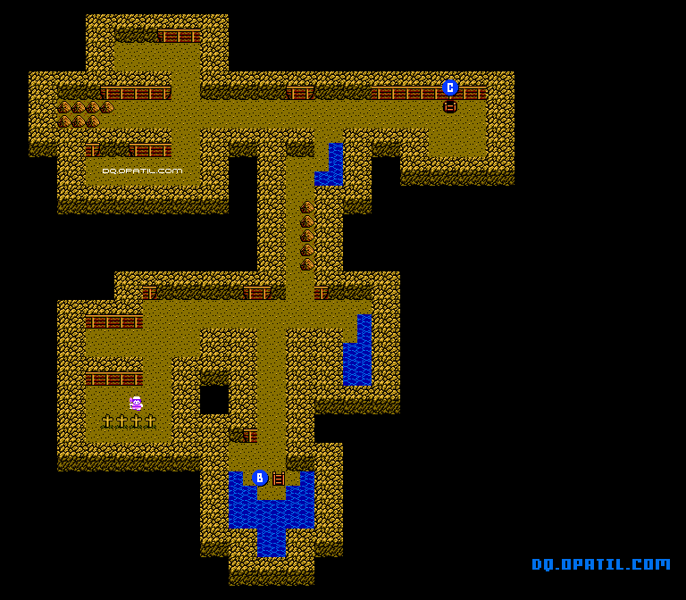 アッテムト鉱山B2（第4章） マップ画像：FC版ドラゴンクエスト4 完全攻略