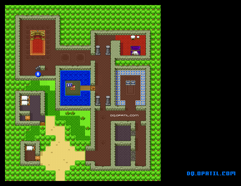 Dq2 サマルトリアの城マップ ドラゴンクエスト2各所のマップ Sfc版ドラゴンクエスト2 完全攻略 Dragon Quest2 ゲーム攻略メモ