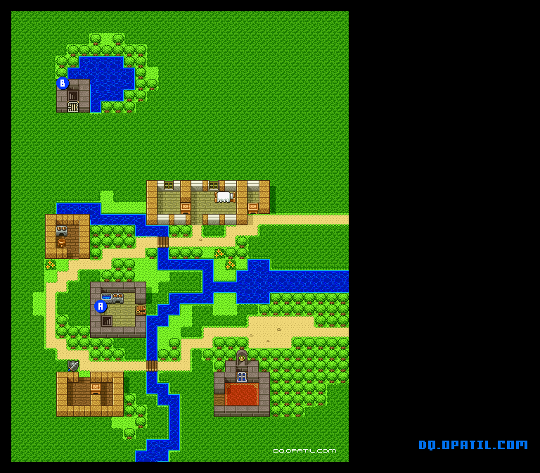 Dq2 テパの村マップ ドラゴンクエスト2各所のマップ Sfc版ドラゴンクエスト2 完全攻略 Dragon Quest2 ゲーム攻略メモ
