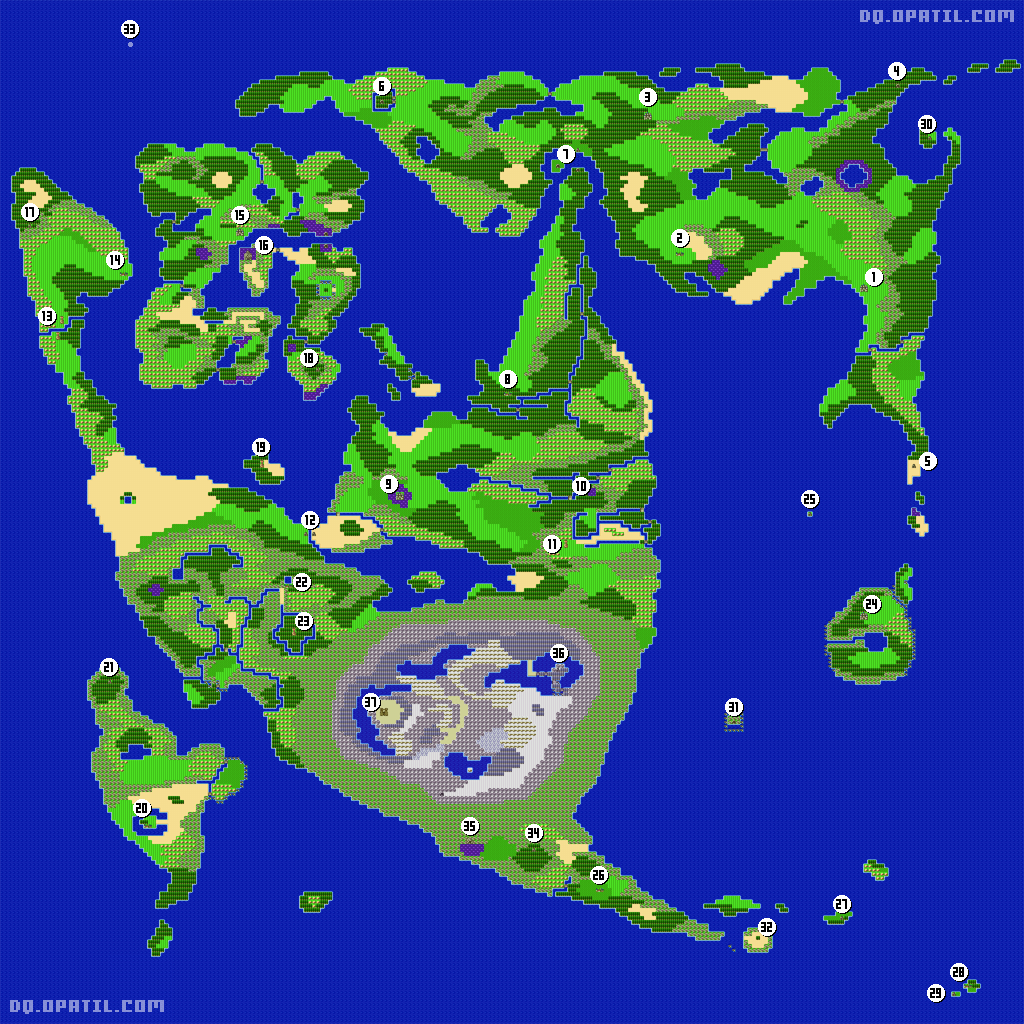 Dq2 ワールドマップ 世界地図 Sfc版ドラゴンクエスト2 完全攻略 Dragon Quest2 ゲーム攻略メモ